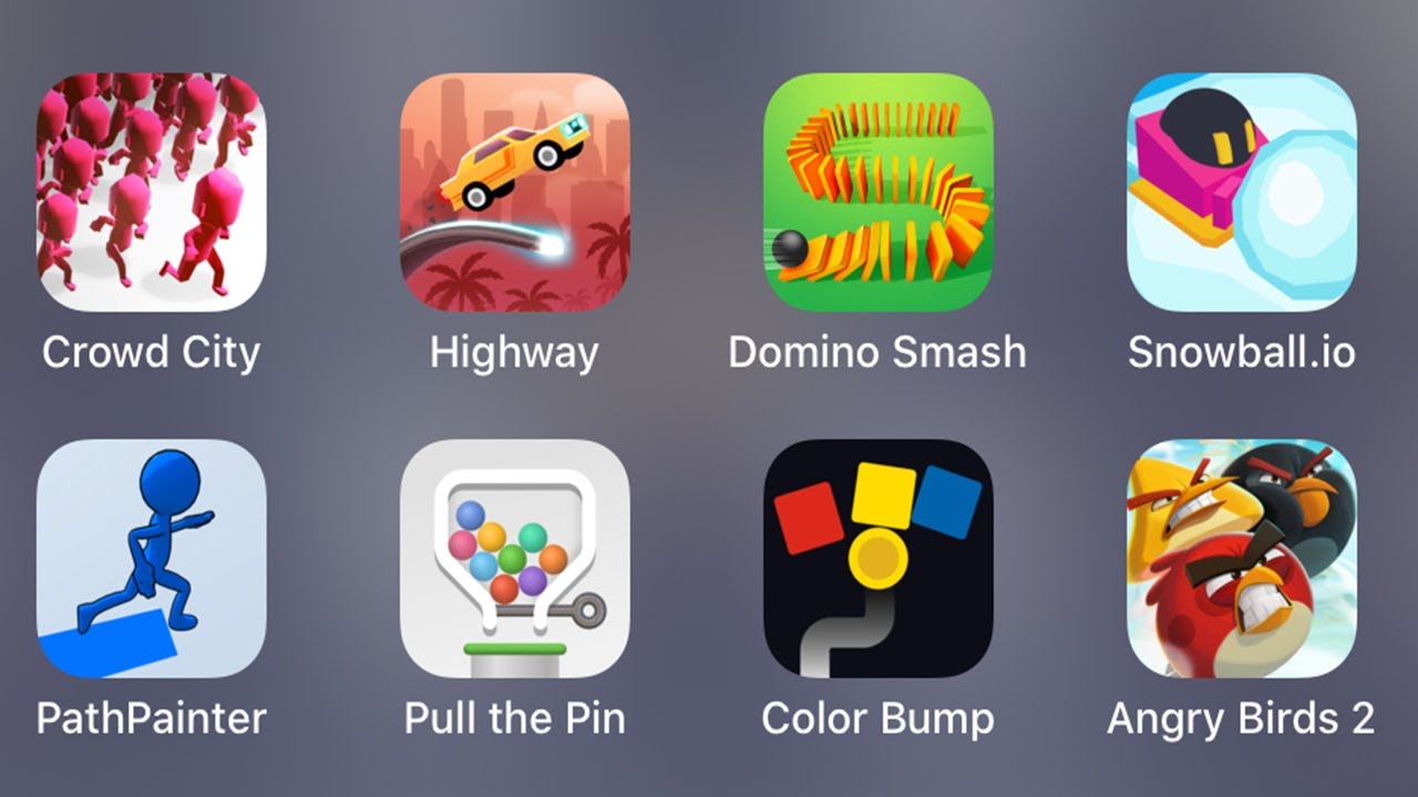 Domino Smash, Snowball.io, Path Painter, Pull the Pin, Color Bump, Angry Birds 2 - iPad Gameplay
