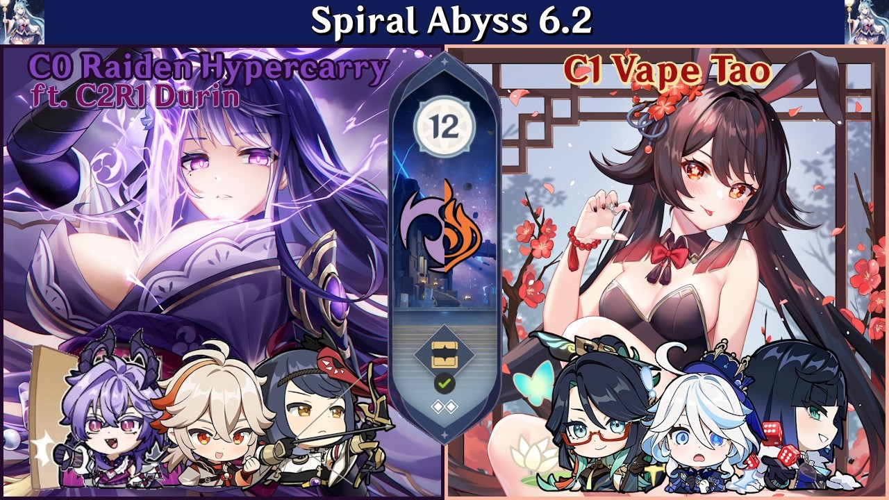 (Don't) let them cook 2 | C0 Raiden Hypercarry & C1 Plunge Tao | SA 6.2 - Floor 12 9 stars [GI 原神]