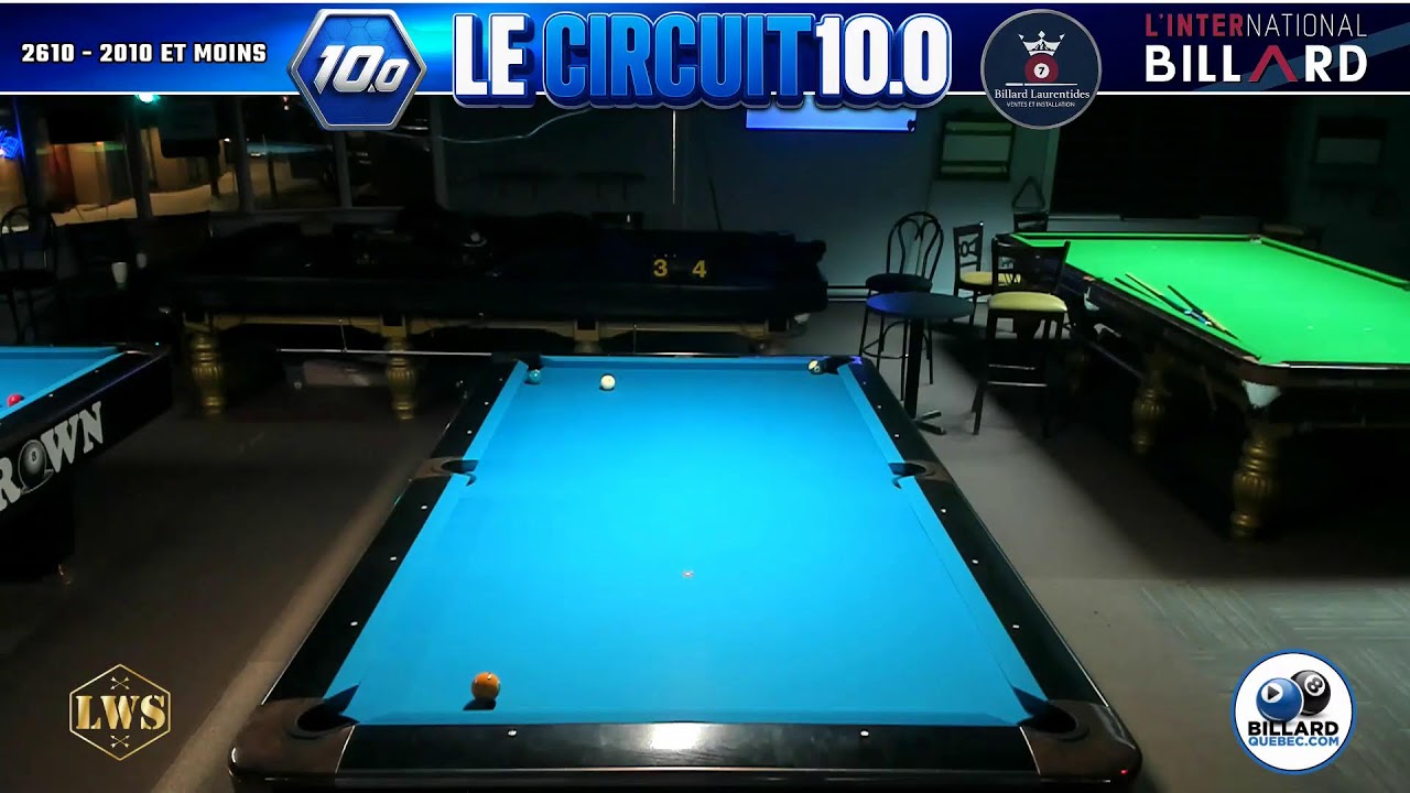 LE CIRCUIT 10.0 ( 2610-2010 et moins ) à L'INTERNATIONAL BILLARD DE JONQUIÈRE SAGUENAY