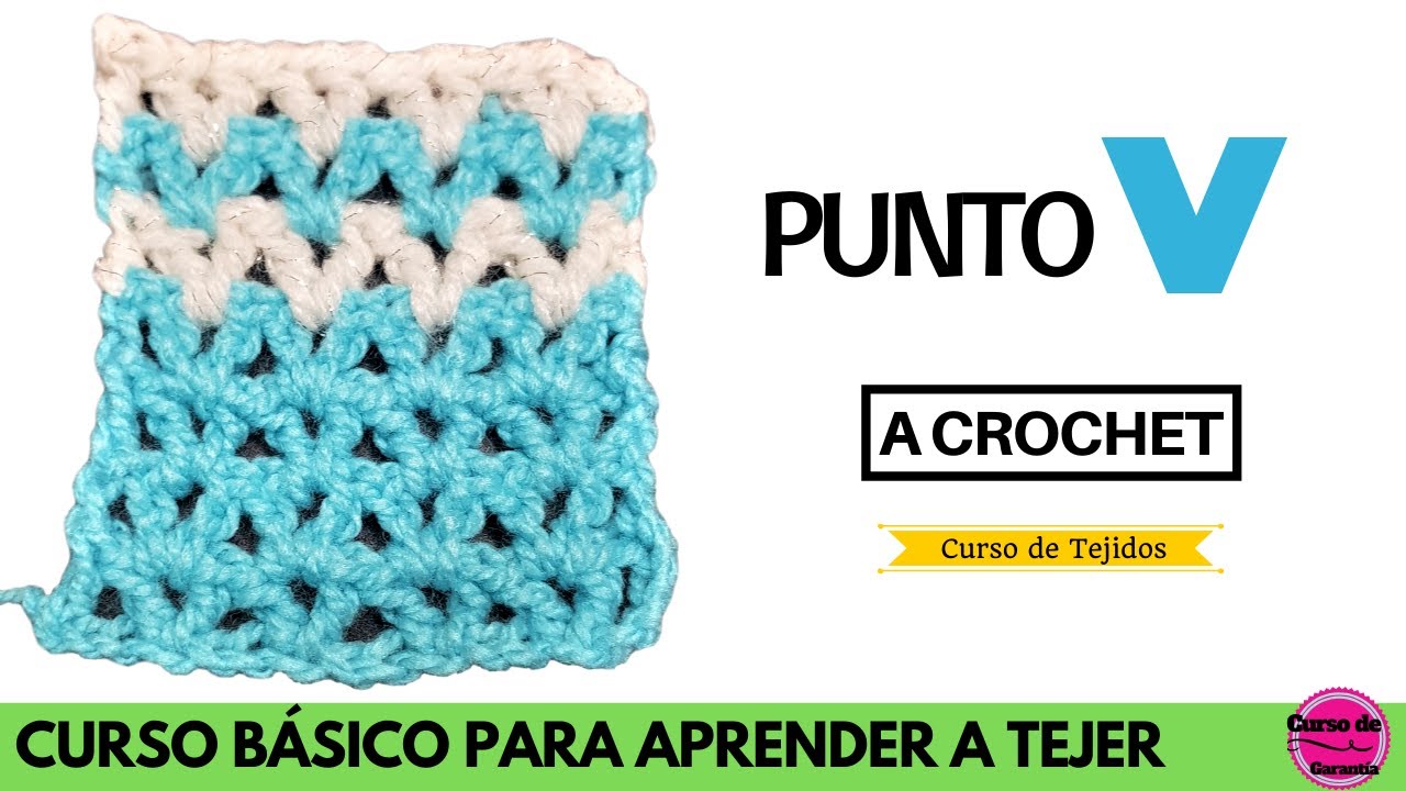 📚 Curso Gratis Online a Crochet ✅ Punto V a Crochet 💡 Aprende a Tejer a Ganchillo