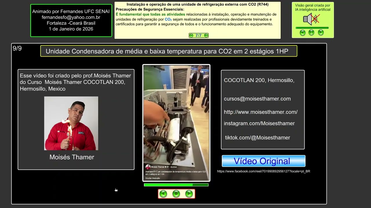 Unidade Condensadora  de refrigeração com refrigerante CO2 compressor duplo estágios