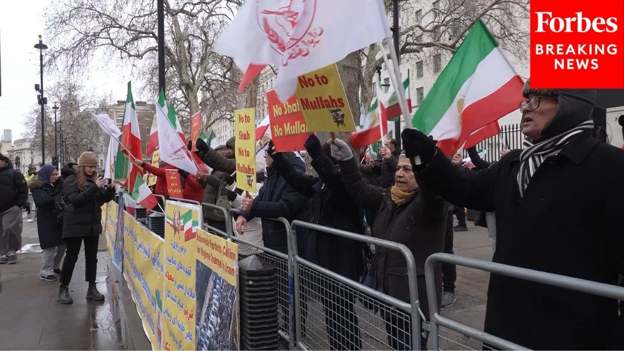 Protesters Hold Rally In Front Of UK Prime Minister's Office To Show Support For Iran Protests