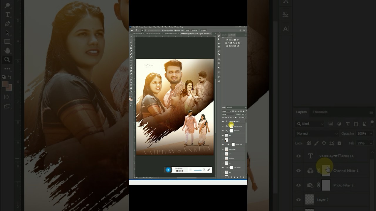 Wedding Album design 🤩 Photoshop tutorial 🥳 #shortvideo #shortsfeed