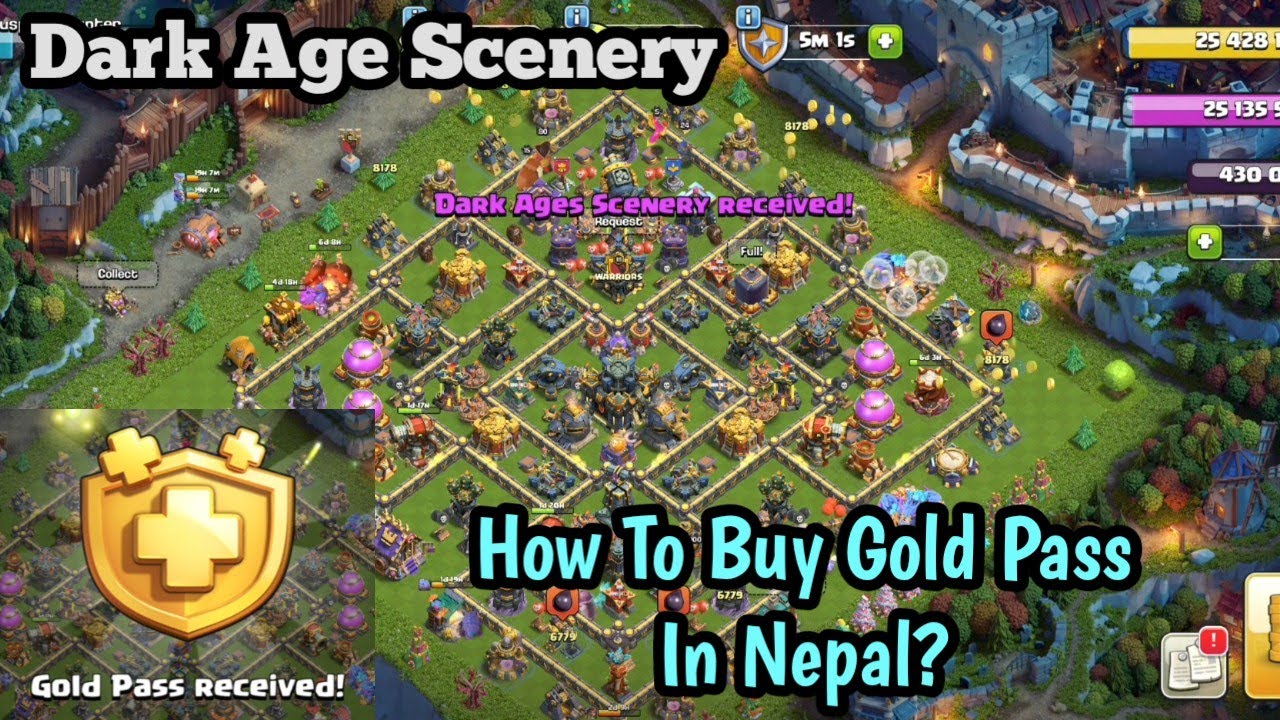 How To Purchase Scenery And Gold Pass In Nepal | How To buy Gold Pass in coc In Nepal 