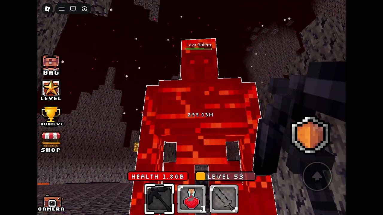 I killed a lava golem ( i had a shield glitch)