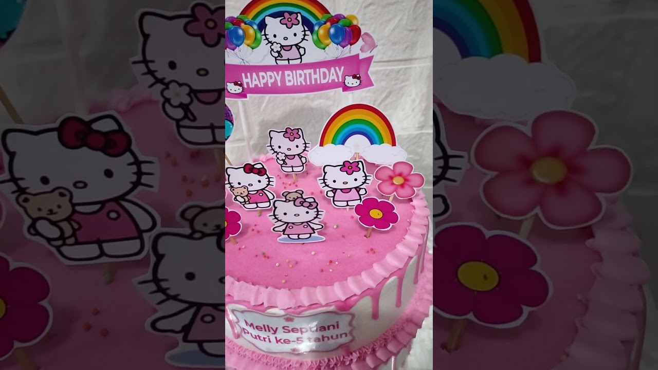 Kue ultah hello kitty pink