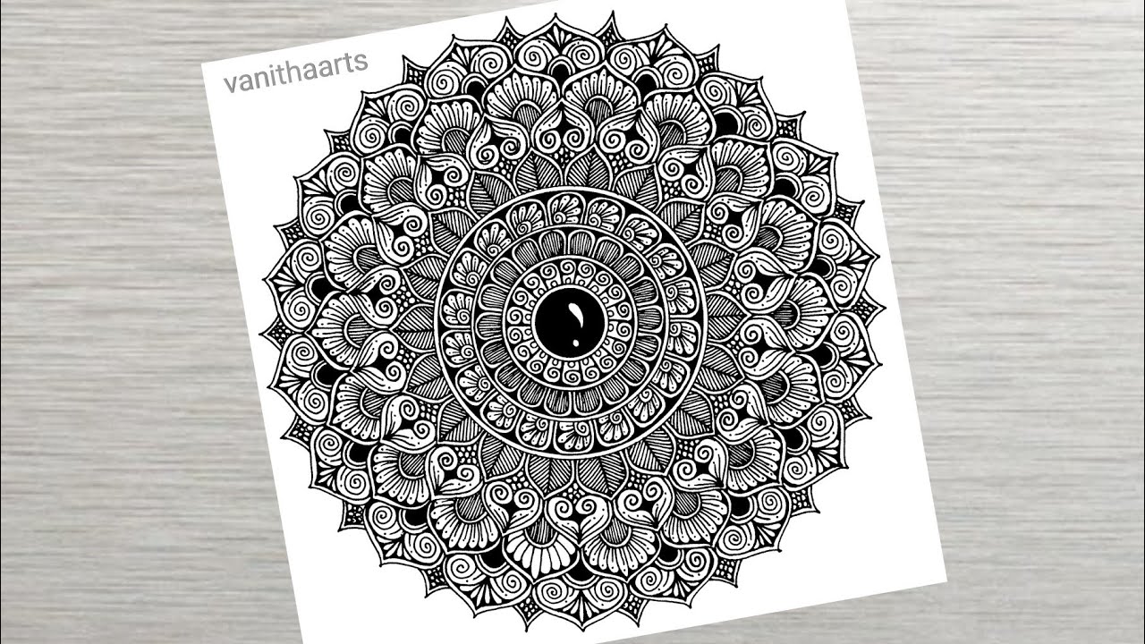 How to draw a Mandala Art for Beginners Step-by-Step Tutorial | Easy Mandala Drawing | #vanithaarts