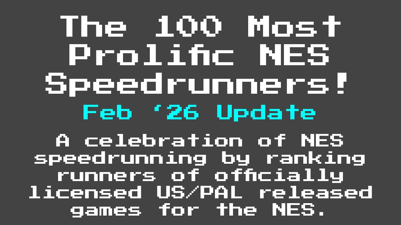 100 самых известных спидраннеров NES, обновление от февраля 2026 г.!