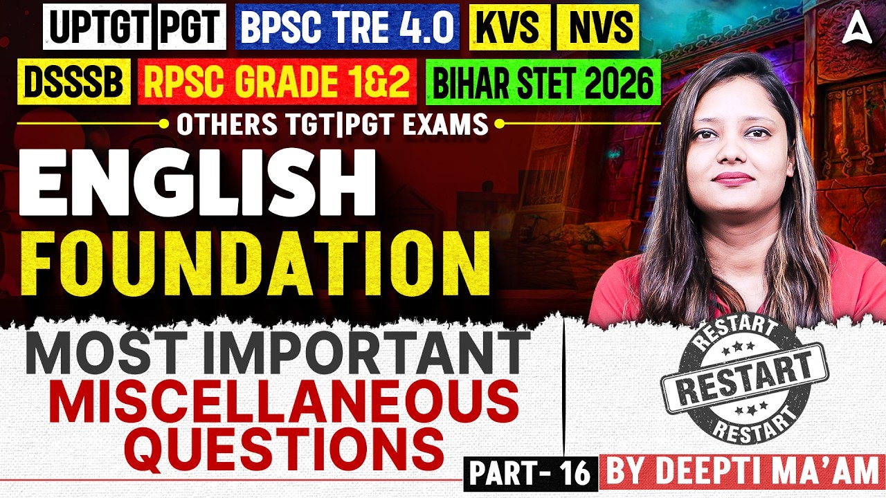 BPSC TRE 4.0 English Classes | Most Important Miscellaneous Questions | English Foundation