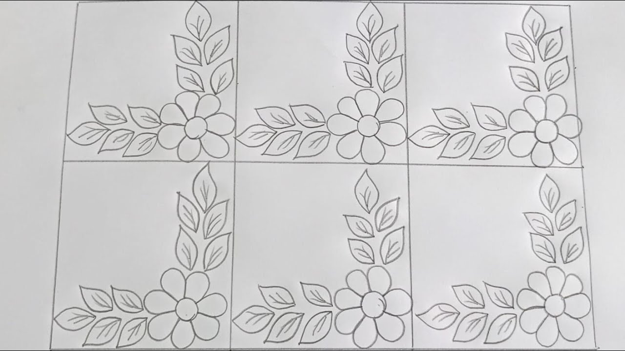 How to Draw Fhulkari Dupatta Design 22, Dupatta Design Drawing Tutorial by Rup Handicraft