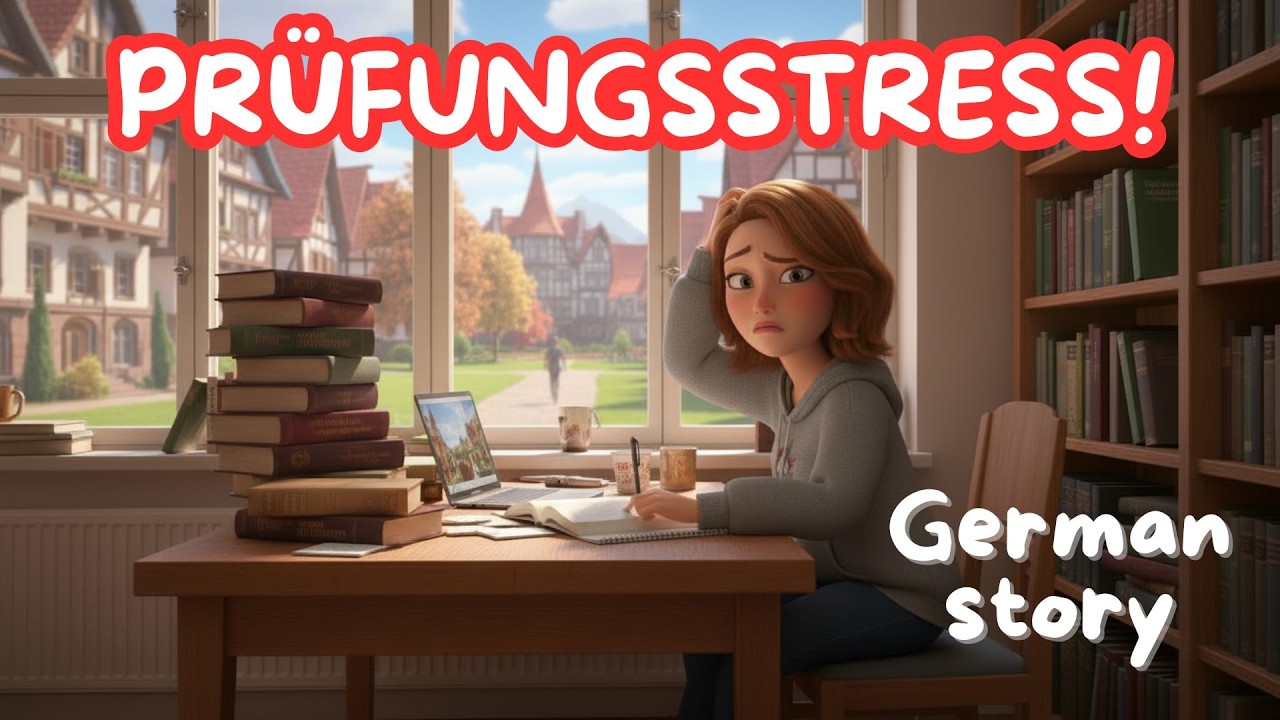 📚 Stress in der Prüfungsphase (Стресс во время экзаменационного сезона) | Немецкая история | А1-А2