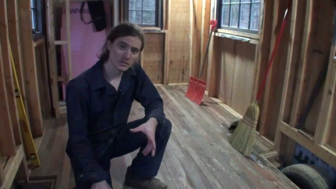 Installing Reclaimed Wood Flooring in a Tiny House