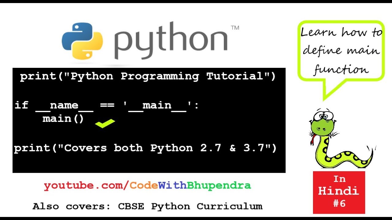 main function in Python |  if __name__   == 