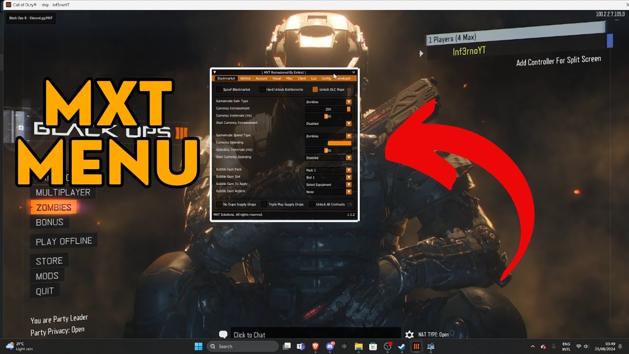 Как правильно установить мод-меню MXT в Call of Duty Black Ops 3 (ПОСЛЕДНЯЯ ВЕРСИЯ 2024)