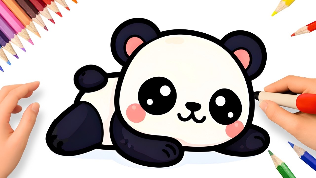 HOW TO DRAW A CUTE PANDA EASY 💟