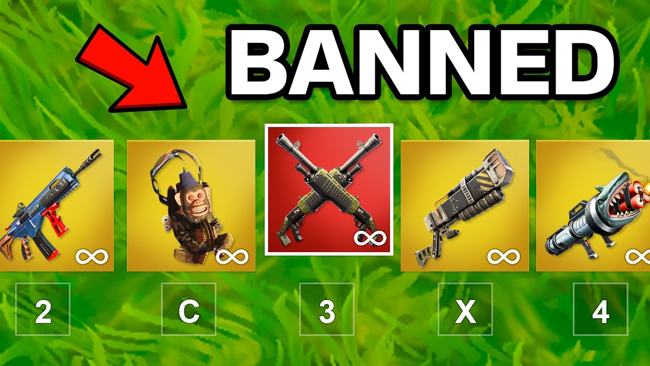 Fortnite but EVERYTHING GIVES YOU BANNED ITEMS!