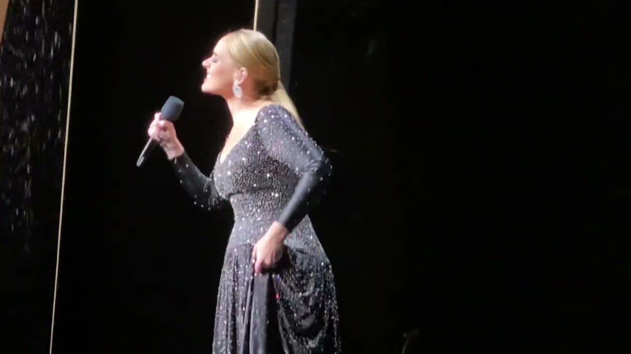 Adele performing Hello during her Weekends with Adele residency at the Colosseum