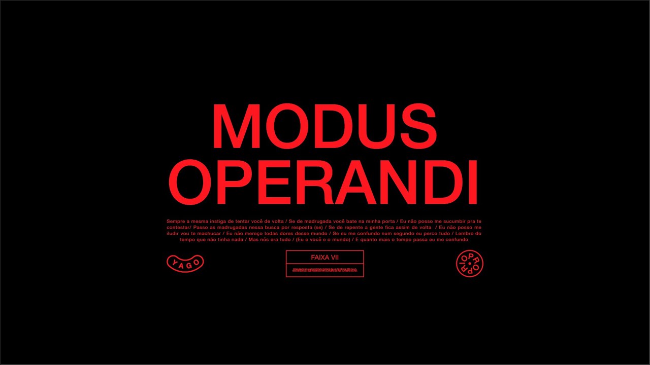 Yago Oproprio - Modus Operandi  (prod. Patrício Sid) (Visualizer)