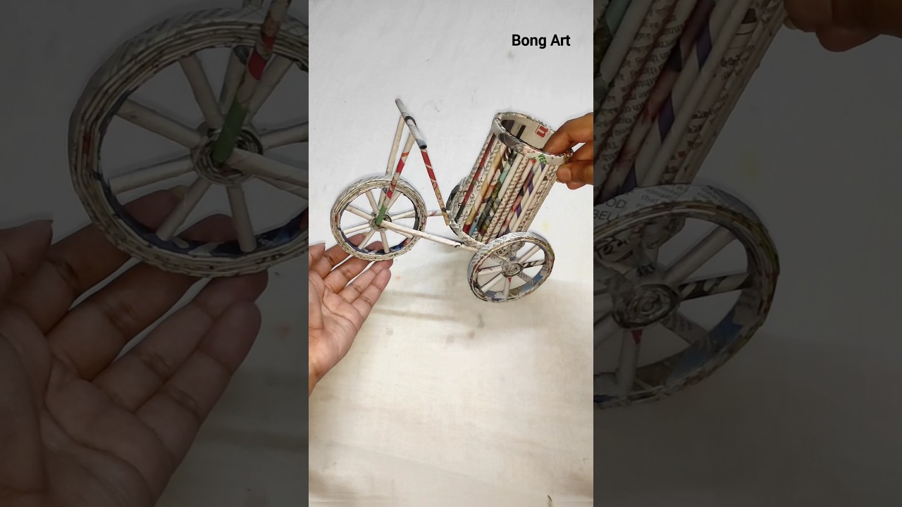 Newspaper Cycle Crafts #shorts #diy #newspapercraft #youtubeshorts