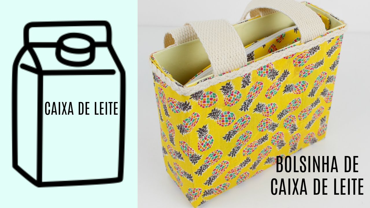 DIY - Bolsa com necessaire feita de caixa de leite - Do Lixo ao Luxo