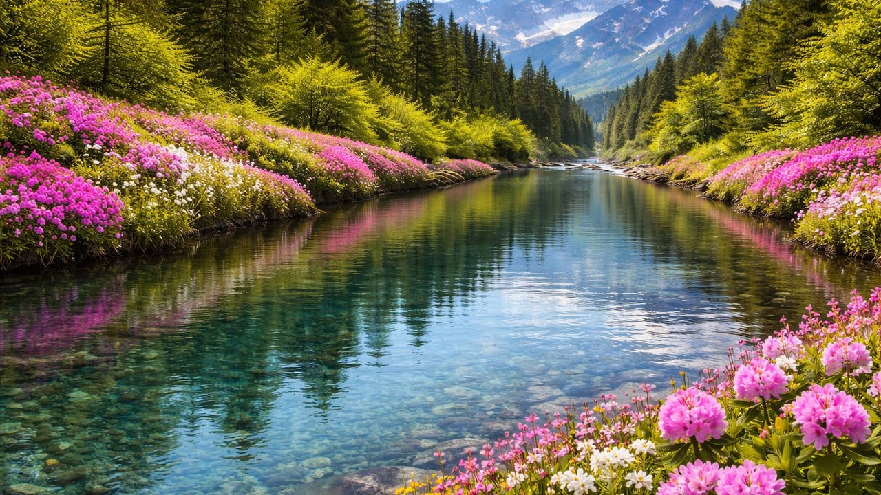 Mountain River in Spring 🌿 Relaxing Music