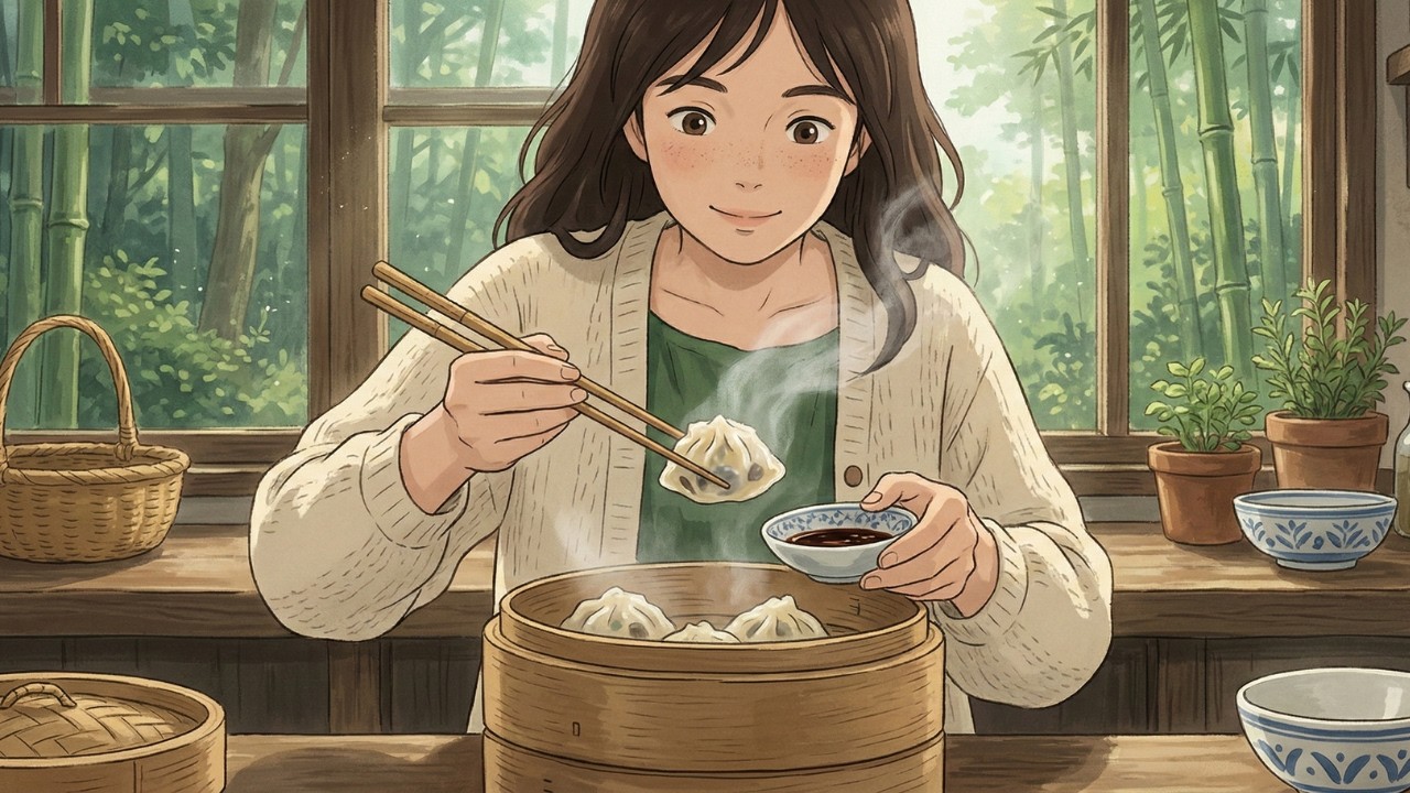 Spring Bamboo Forest: Foraging Mushrooms & Steaming Dumplings 🥟 Ghibli ASMR