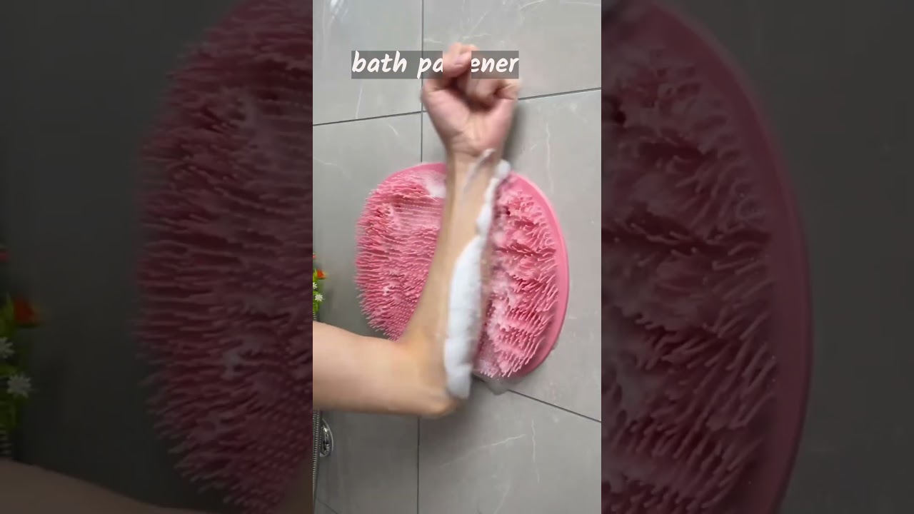 Body Back Scrubber Wall Sticky Bathing Brush for Skin Deep Cleaning