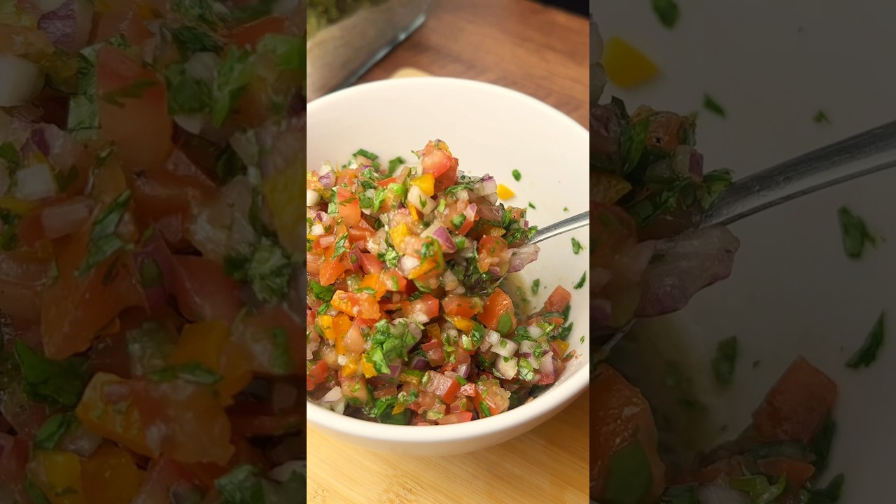 My favorite salad from Brazil 🇧🇷🍅🧅🍋&zwj;🟩🫑 #brazilianfood #salad #vinaigrette #healthyfood