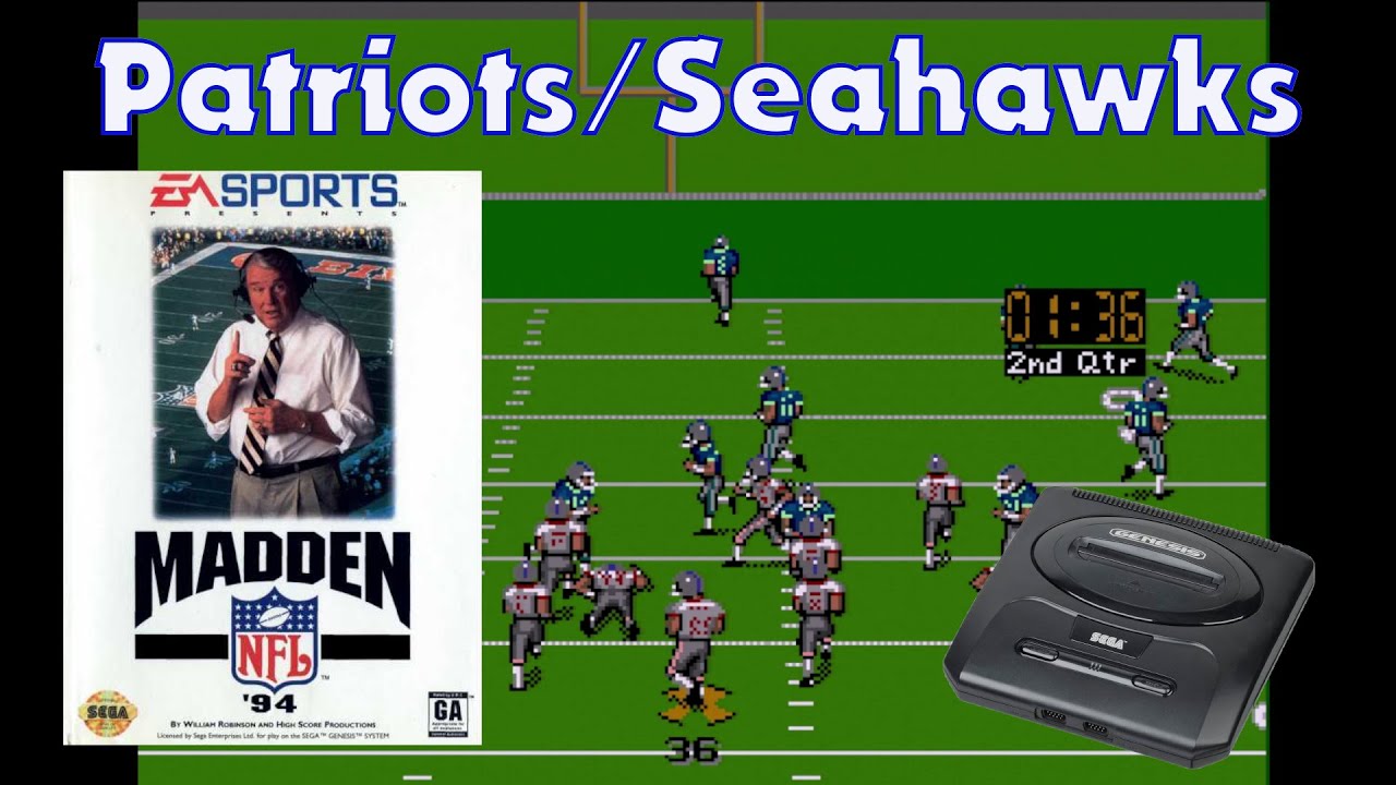 Patriots / Seahawks Sim - Madden NFL '94 - Sega Genesis (1993)