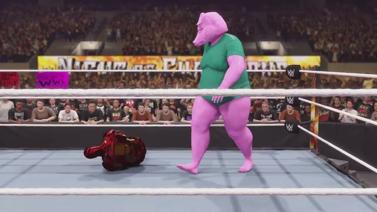 FULL MATCH: Dad pig vs. Iron Man - NOC TOURNAMENT