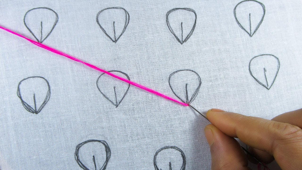 Hand embroidery, All over design for dresses with buttonhole flower stitch
