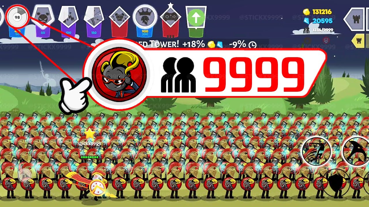 9999 BRO Speartons in a High-Stakes Showdown ⚔️ Stick War Saga MOD 💥 Stickx9999