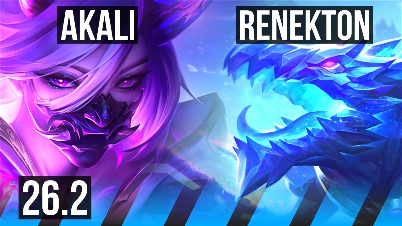 AKALI vs RENEKTON (MID) | 47K damage | KR Master | 26.2