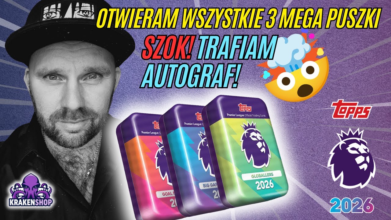 HIT!!! TOPPS PREMIER LEAGUE 2026 - OTWIERAM 3 PUSZKI MEGA TIN - BOOMMM!!! SZOK!!! TRAFIAM AUTOGRAF!!