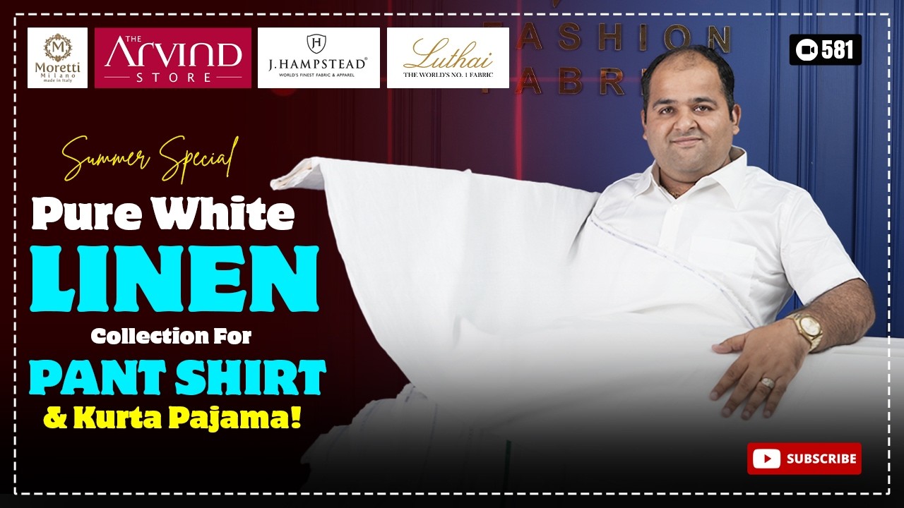 Top 5 Pure White Luxury Linen Fabrics 60 to 150 Lea | Best Original Linen for Shirt & Kurta Pajama
