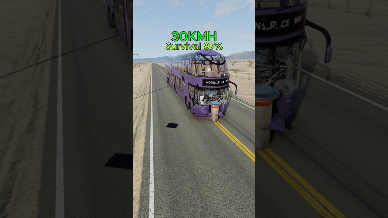 High-Speed Bus Crash Defies All Odds #beamngdrive