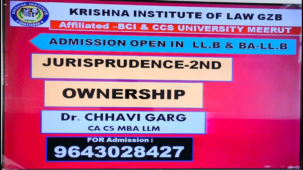 JURISPRUDENCE-2 I OWNERSHIP I LLB | BALLB