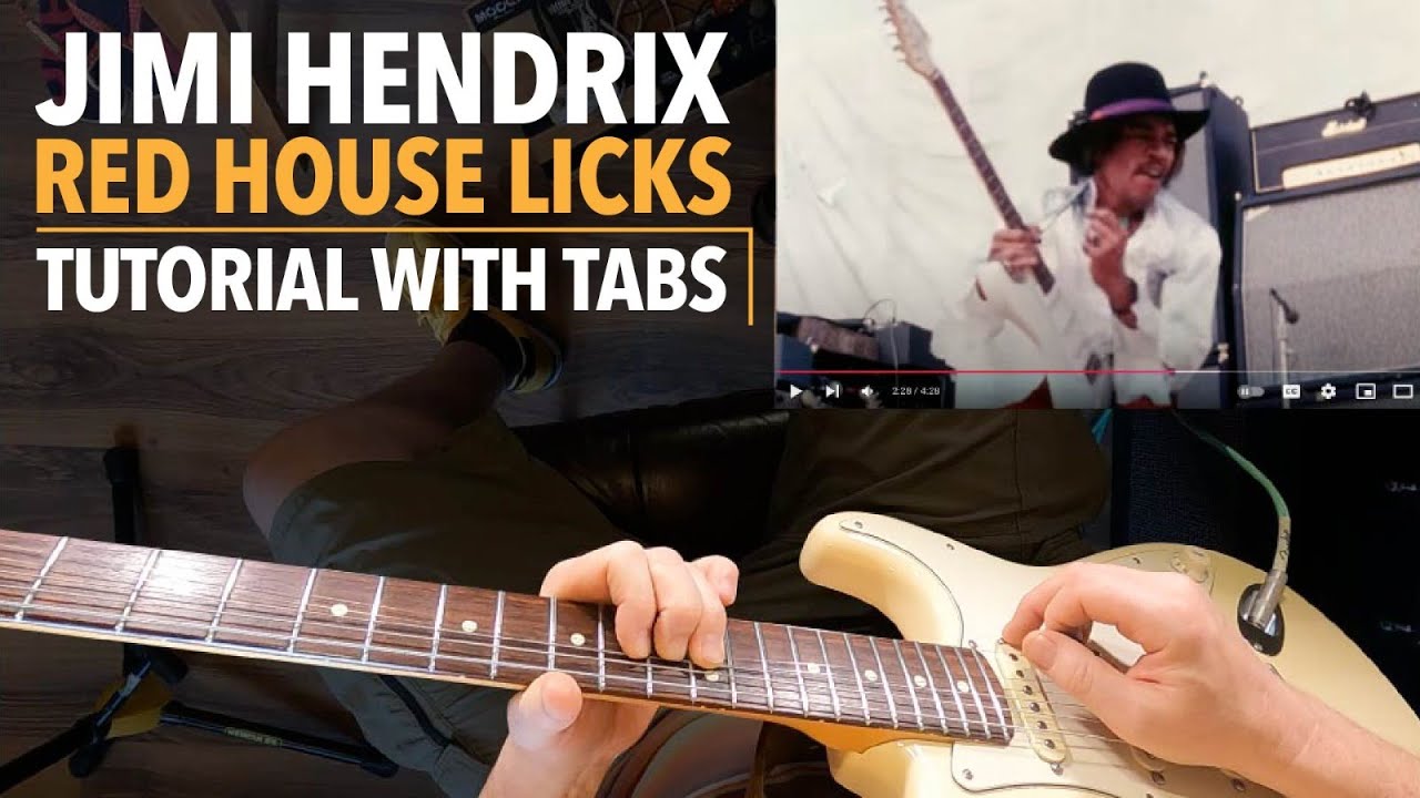 Jimi Hendrix Guitar Lesson With Tabs - Red House Slow Blues Licks
