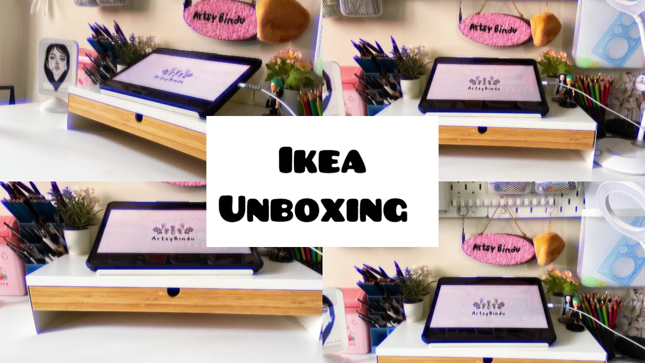 Ikea elloven monitor stand unboxing / desk makeover / aesthetic desk / budget friendly/ ikea finds