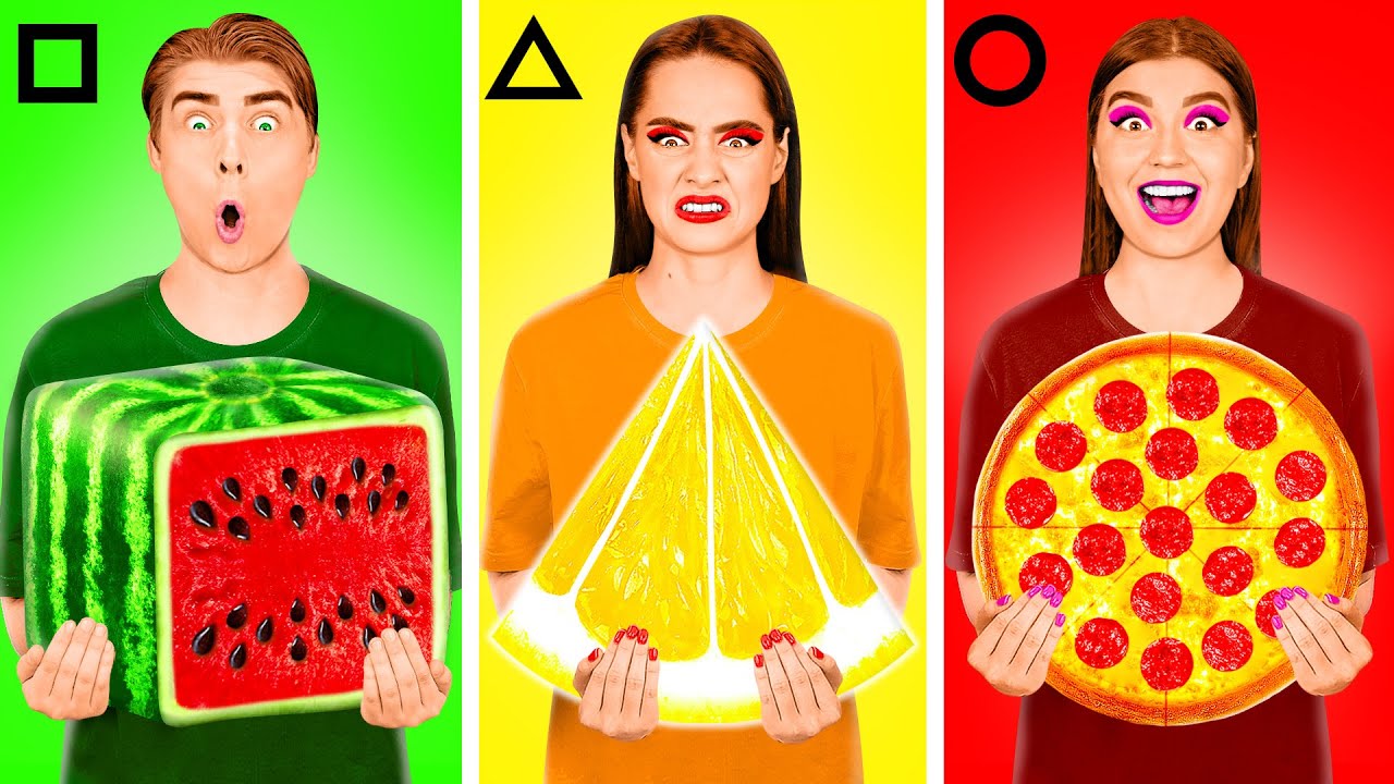 Geometric Shape Food Challenge | Funny Food Challenges by DaRaDa