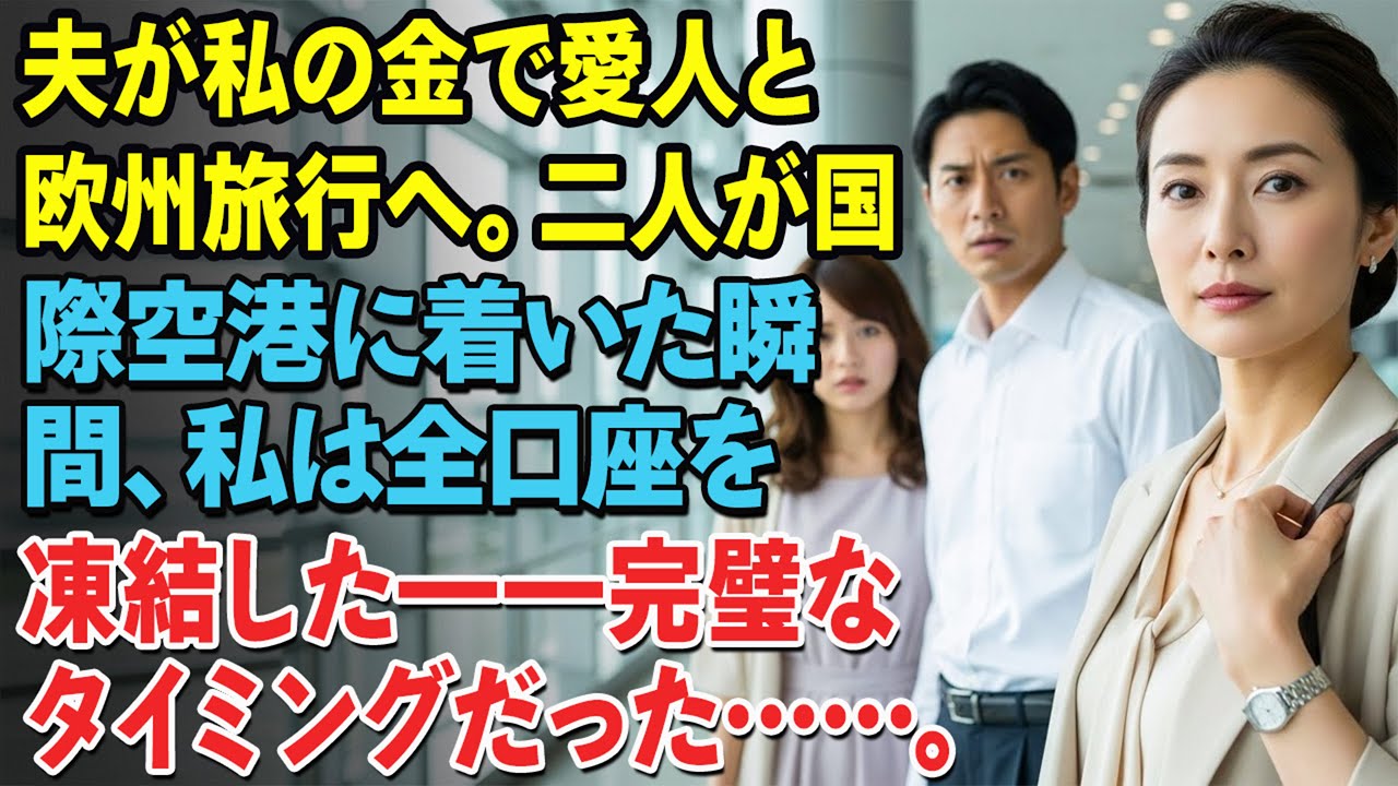 夫が私の金で愛人と欧州旅行へ。二人が国際空港に着いた瞬間、私は全口座を凍結した——完璧なタイミングだった……。
