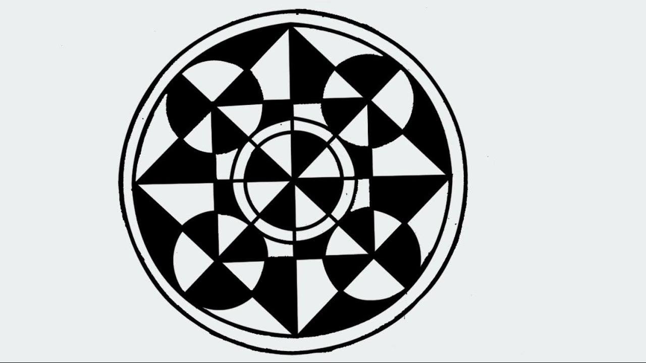 How to draw a design of circle, square and triangle Step by step