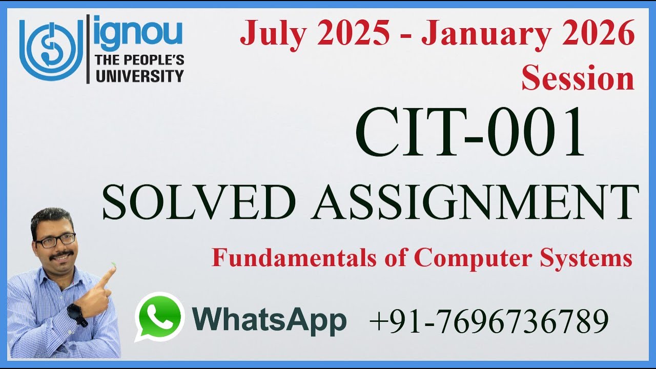 IGNOU CIT-001 Solved Assignment 2025-26 | CIT 001 Answers PDF | IGNOU Assignment Help