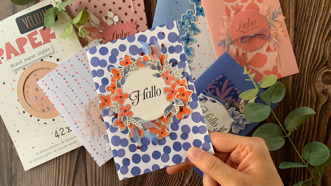 Action • 6 Karten mit dem neuen #vellum mixed paper Block