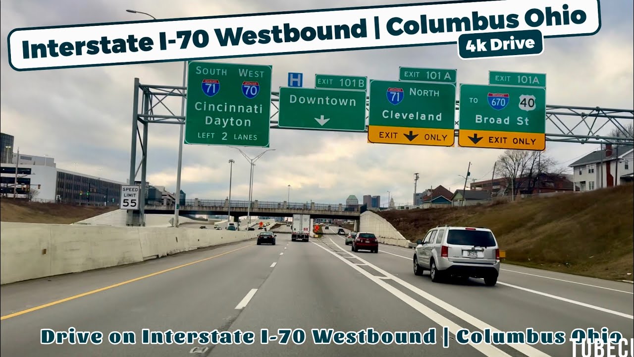 Drive Interstate I-70 West, Columbus Ohio