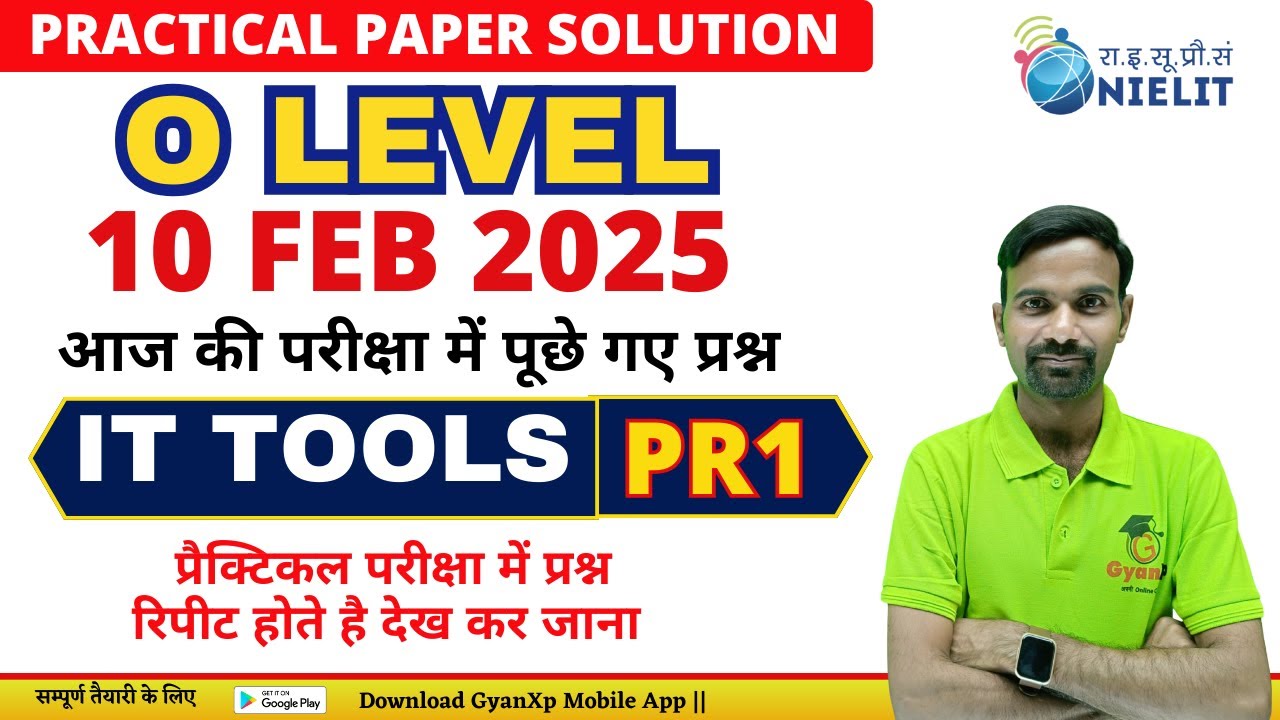 10 FEB Practical Paper Solution|| IT Tools PR1 || M1-R5.1 || O Level JAN 2025