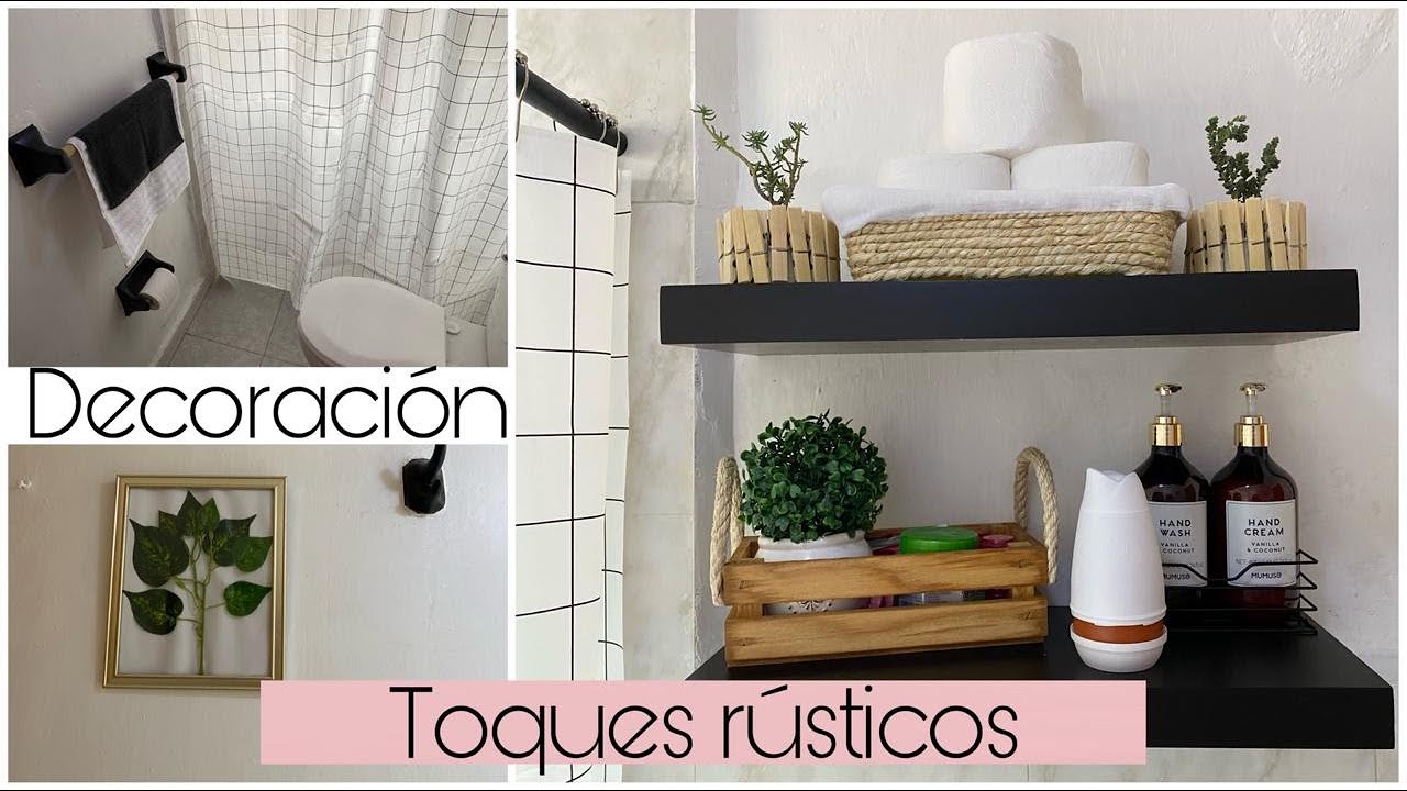 DECORACIÓN DE UN BAÑO PEQUEÑO CON TOQUES RÚSTICOS