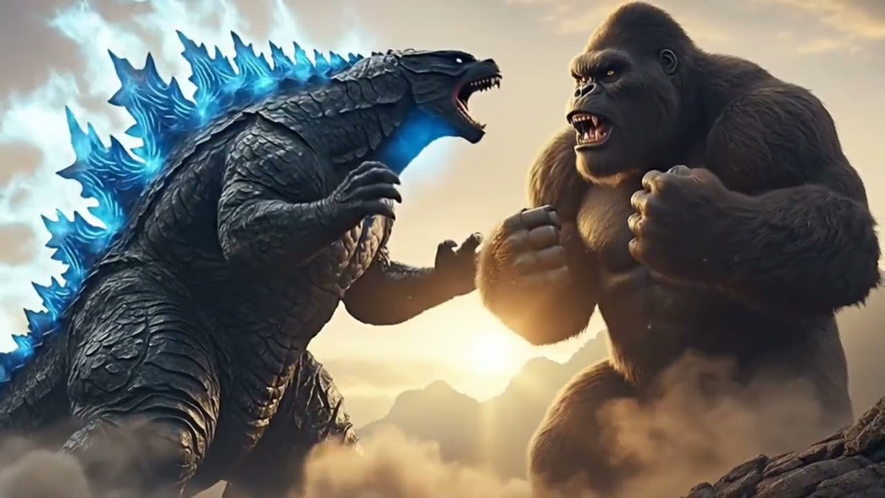 Kong & Godzilla vs x_tray Battle.#animation #cartoon 