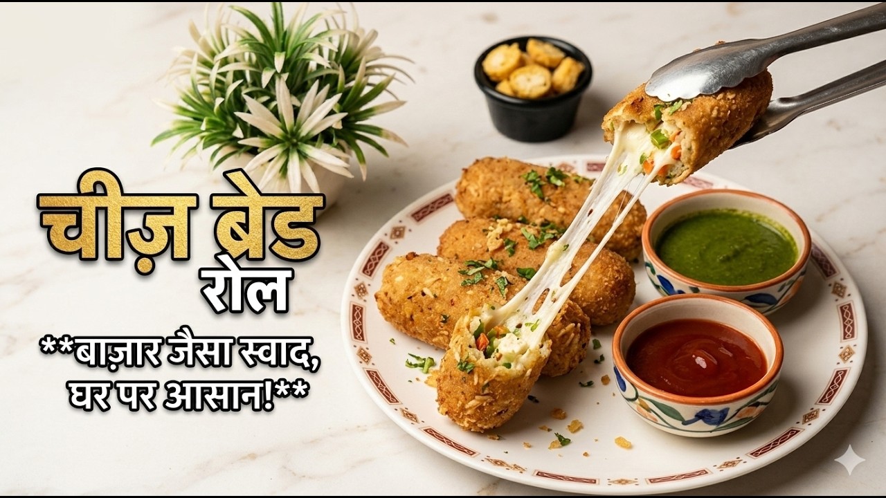 10 मिनट में बनाएं क्रिस्पी पनीर चीज़ ब्रेड रोल | बाजार जैसे कुरकुरे पनीर चीज़ ब्रेड रोल 🧀 |
