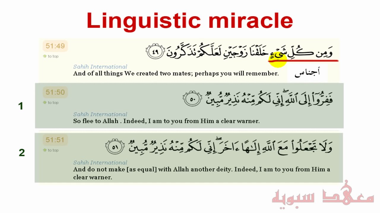 Newly discovered Quran linguistic miracle